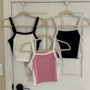 Shein tank-tops, Black, White, Pink/light pink, Size XS